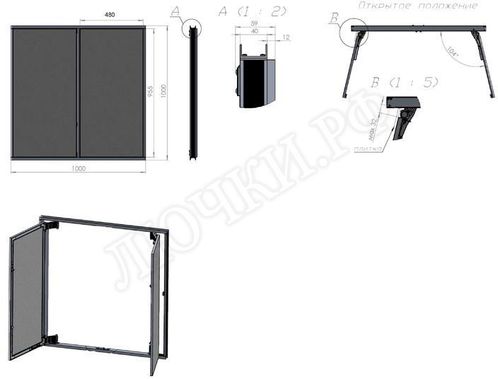 Люк под плитку Нажимной Секрет-Лайт 2 створки 1150*350 Люк под плитку Нажимной Секрет-Лайт 2 створки 1150*350