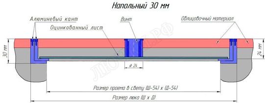 Напольный люк Тритон 30 мм 1200*350 Напольный люк Тритон 30 мм 1200*350