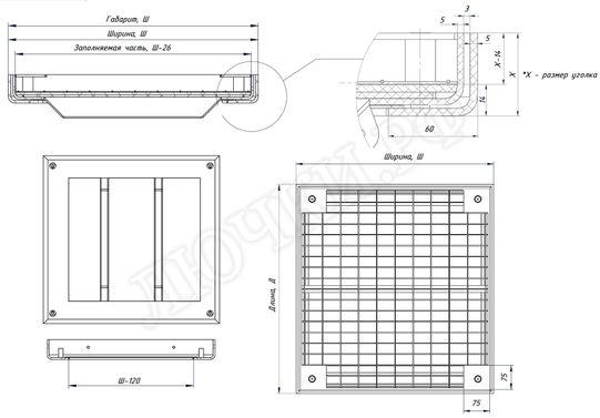 Люк под брусчатку Брус Ли AISI 304, Съемная дверца 1100*500 Люк под брусчатку Брус Ли AISI 304, Съемная дверца 1100*500